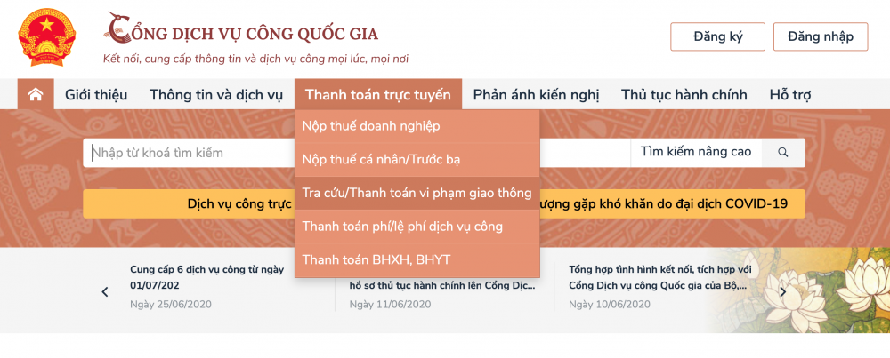 Triển khai dịch vụ nộp phạt vi phạm giao thông online trên toàn quốc từ 01/7/2020