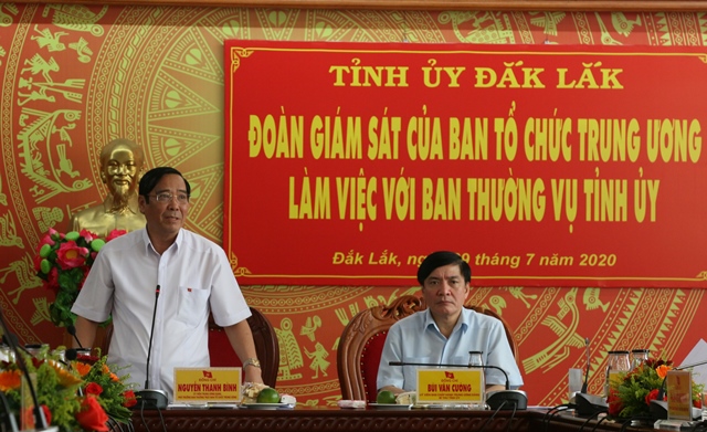 Đoàn giám sát của Ban Tổ chức Trung ương làm việc với Ban Thường vụ Tỉnh ủy Đắk Lắk