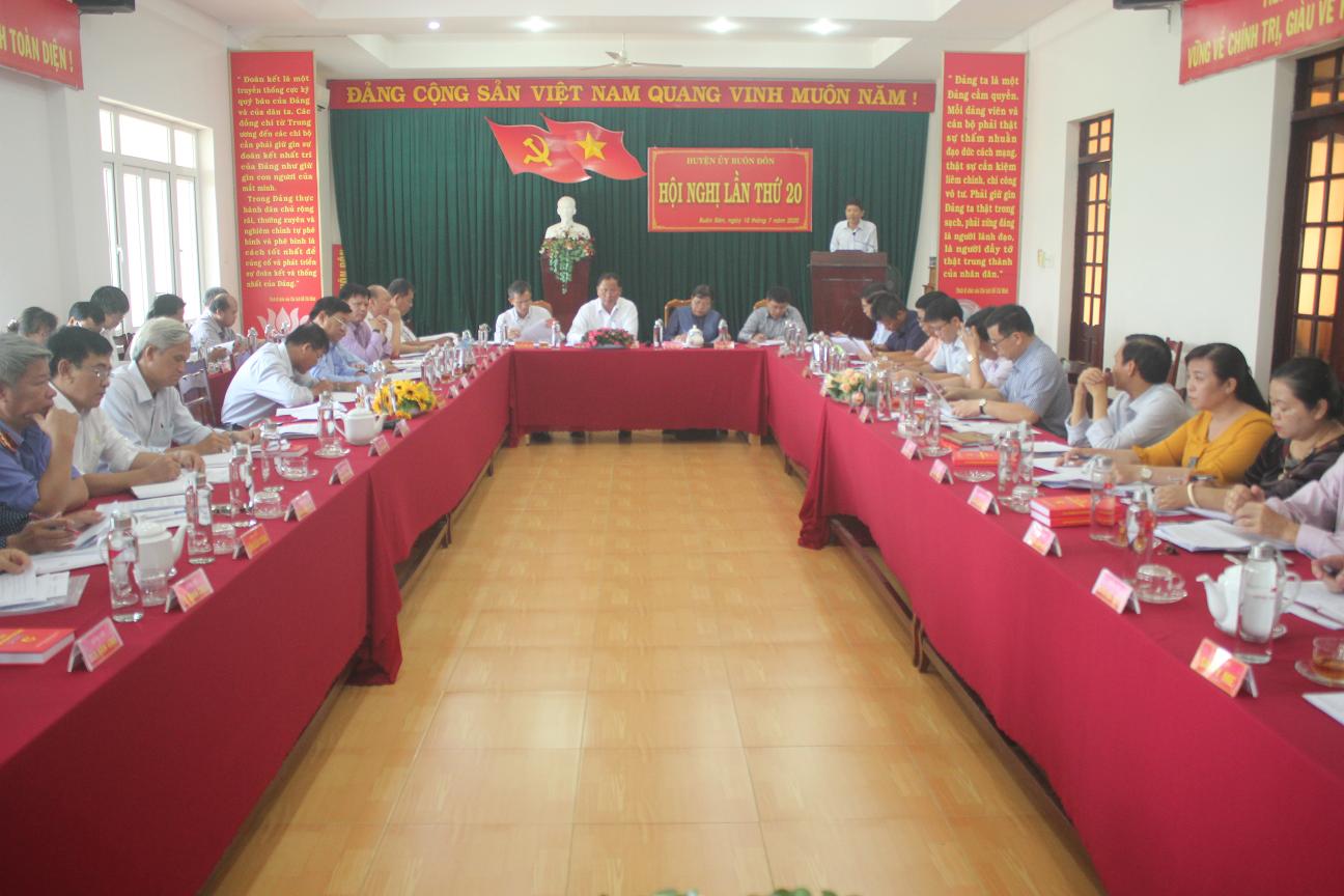 Hội nghị Ban Chấp hành Đảng bộ huyện Buôn Đôn (mở rộng) lần thứ 20