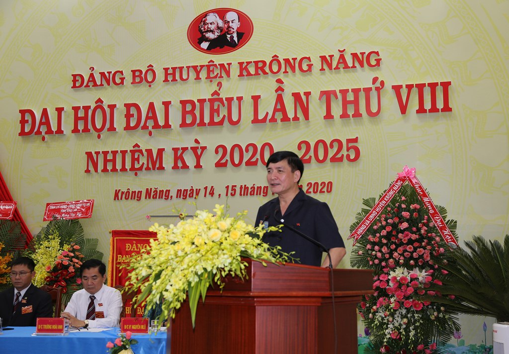 Bí thư Tỉnh ủy Bùi Văn Cường dự phiên trù bị Đại hội đại biểu Đảng bộ huyện Krông Năng lần thứ VIII, nhiệm kỳ 2020 - 2025