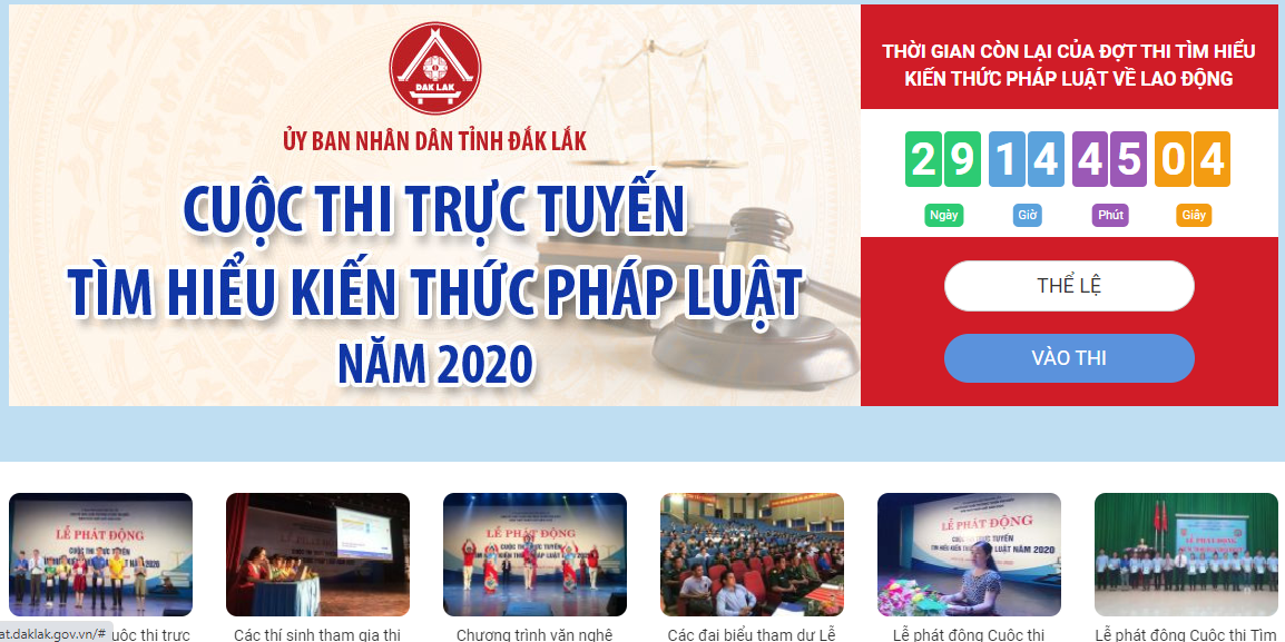 Đợt 2 Cuộc thi trực tuyến tìm hiểu kiến thức luật tỉnh Đắk Lắk bắt đầu từ 1/9