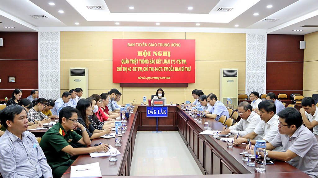 Ban Tuyên giáo Trung ương tổ chức Hội nghị quán triệt Thông báo Kết luận 173-TB/TW, Chỉ thị 43-CT/TW, Chỉ thị 44-CT/TW