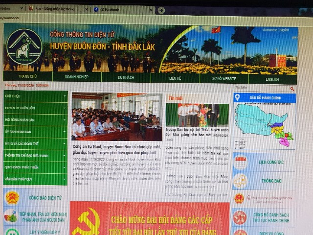 Kết quả phát triển Chính phủ điện tử 9 tháng đầu năm 2020 huyện Buôn Đôn