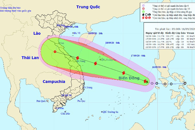 Công điện hỏa tốc số 06/CĐ-PCTT&TKCN về việc chủ động ứng phó với bão số 5
