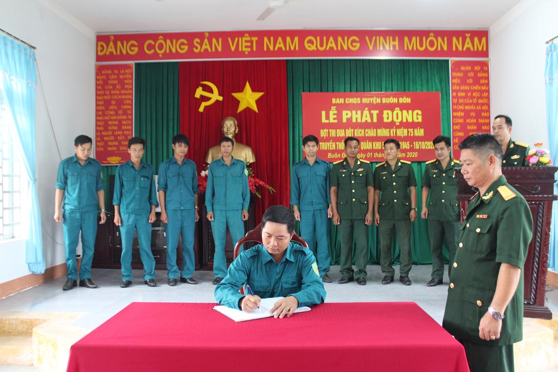 Ban Chỉ huy Quân sự huyện Buôn Đôn phát động đợt thi đua đột kích