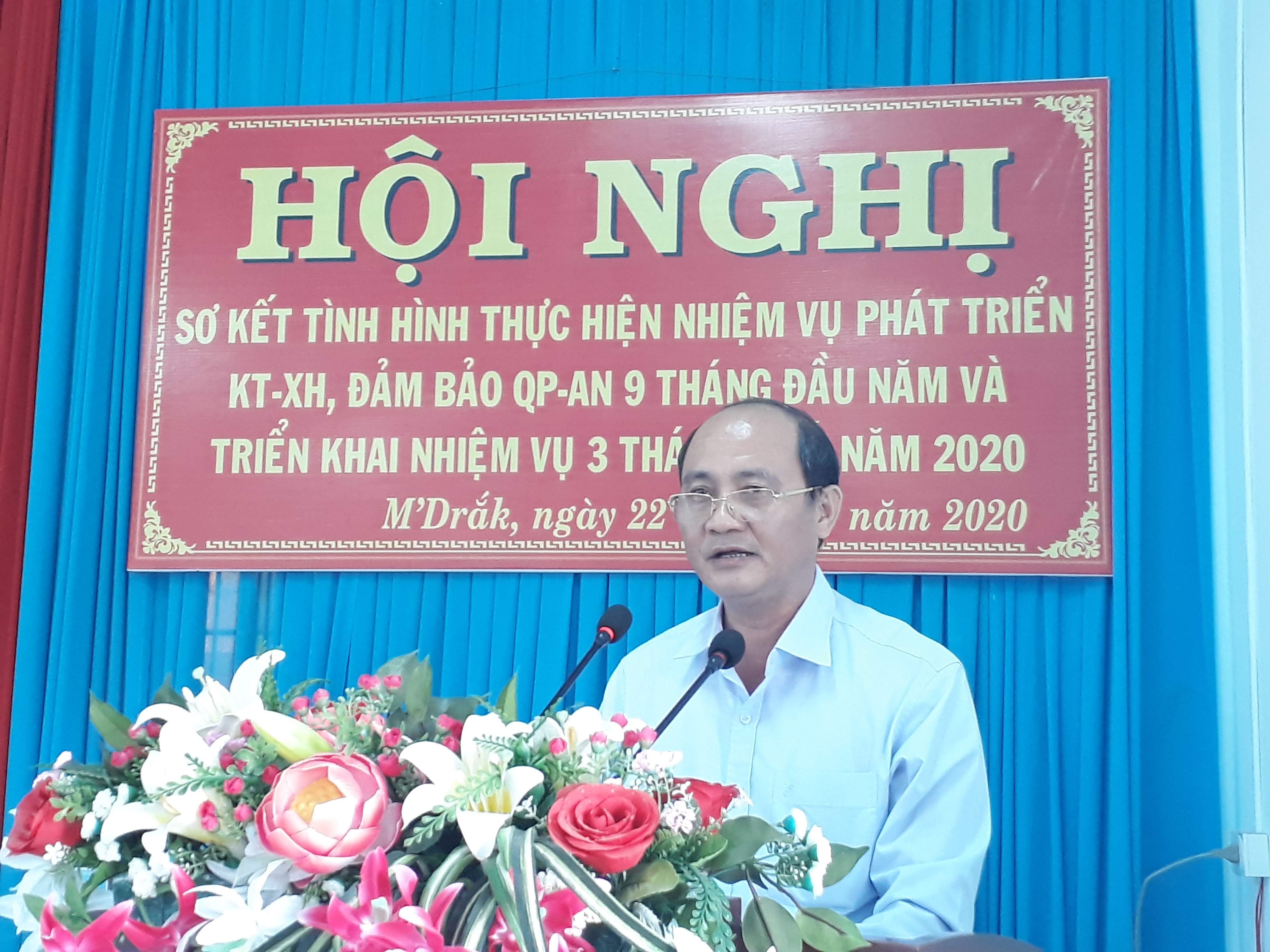 UBND huyện M’Drắk triển khai nhiệm vụ 3 tháng cuối năm 2020