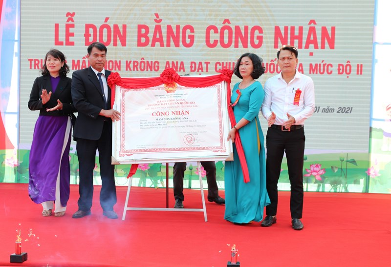Lễ công nhận Trường Mầm non Krông Ana đạt chuẩn Quốc gia mức độ II