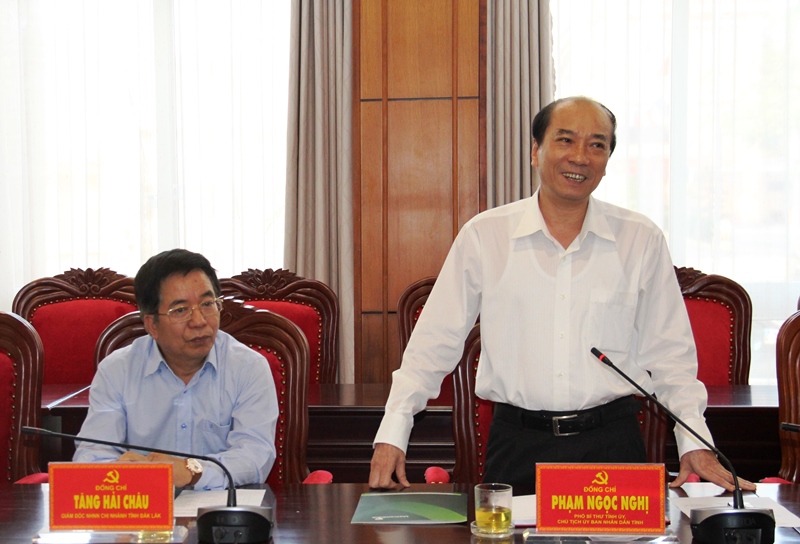 Thường trực Tỉnh ủy làm việc với Ngân hàng TMCP Ngoại thương Việt Nam