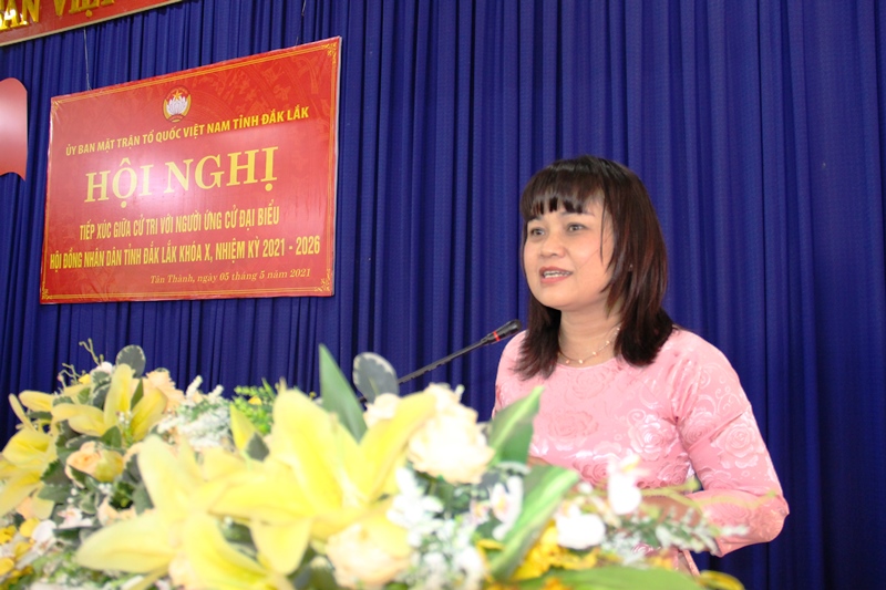 Tiếp xúc giữa cử tri với người ứng cử đại biểu HĐND tỉnh khóa X, nhiệm kỳ 2021-2026 tại phường Tân Thành