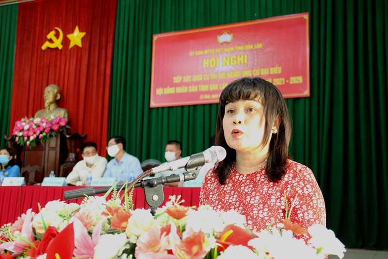 Ứng cử viên đại biểu HĐND tỉnh khóa X tiếp xúc cử tri phường Ea Tam