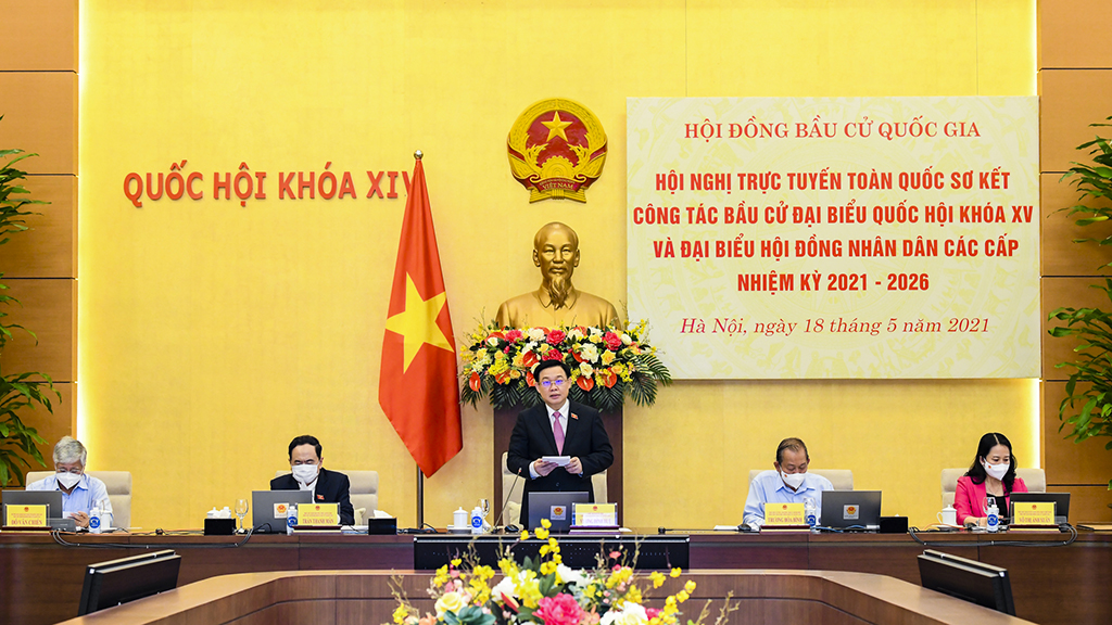 Hội nghị trực tuyến toàn quốc triển khai công tác bầu cử Đại biểu Quốc hội khóa XV và đại biểu HĐND các cấp nhiệm kỳ 2021 – 2026