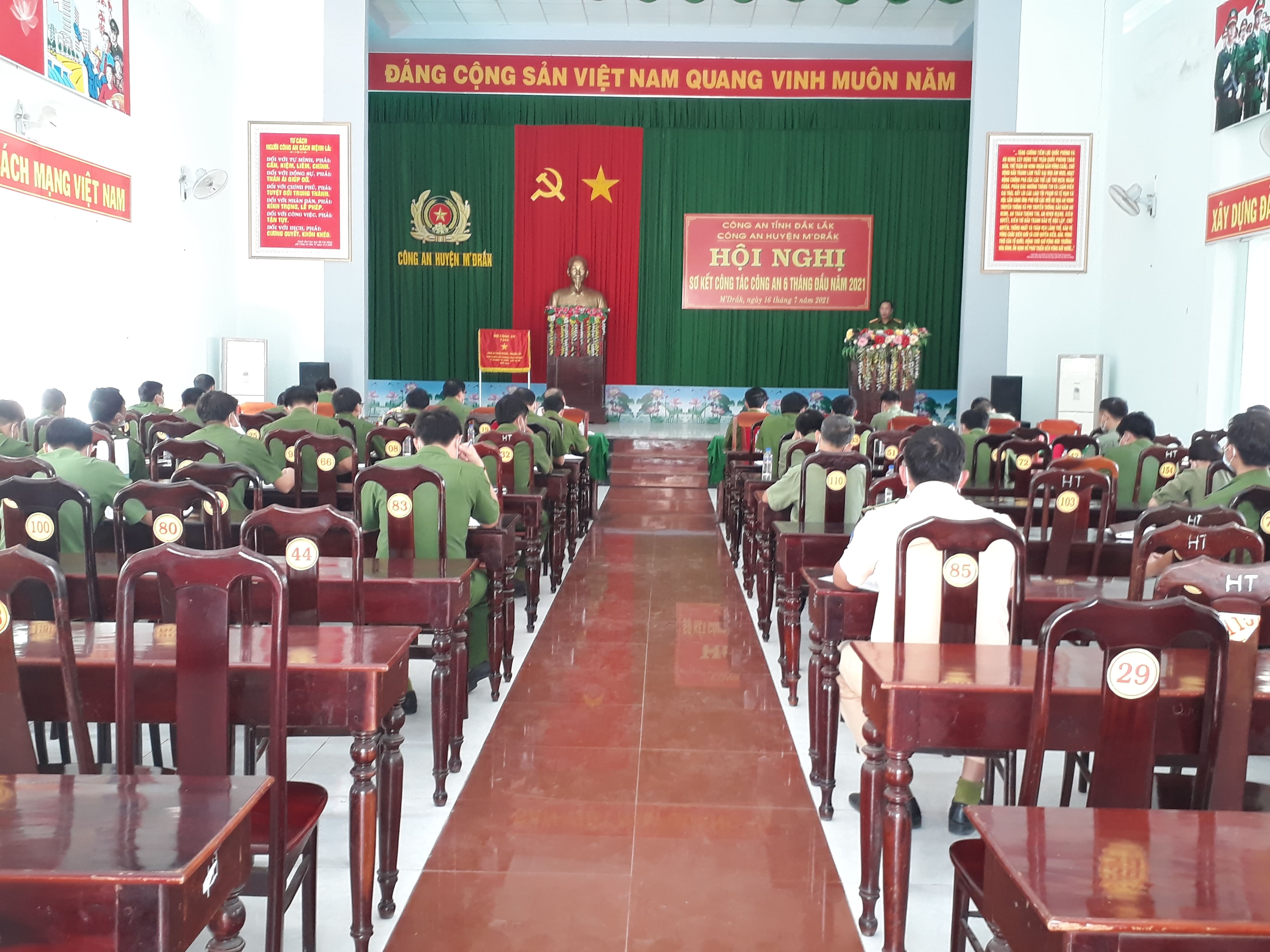 Công an huyện M’Drắk sơ kết công tác 6 tháng đầu năm 2021