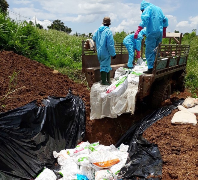 Tiêu hủy hơn 5.000 con vịt mắc cúm A/H5N6 tại huyện Krông Ana.