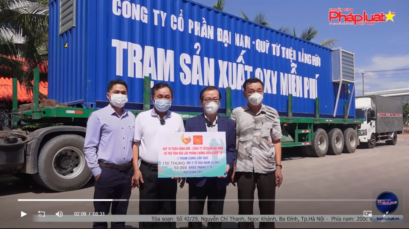 Quỹ từ thiện Hằng Hữu và Công ty Cổ phần Đại Nam trao gói hỗ trợ y tế cho tỉnh Đắk Lắk chống dịch Covid-19