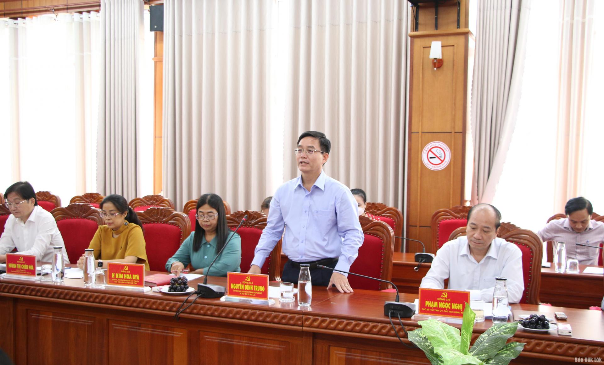 Thường trực Tỉnh uỷ làm việc với đoàn công tác Tỉnh ủy Đồng Nai