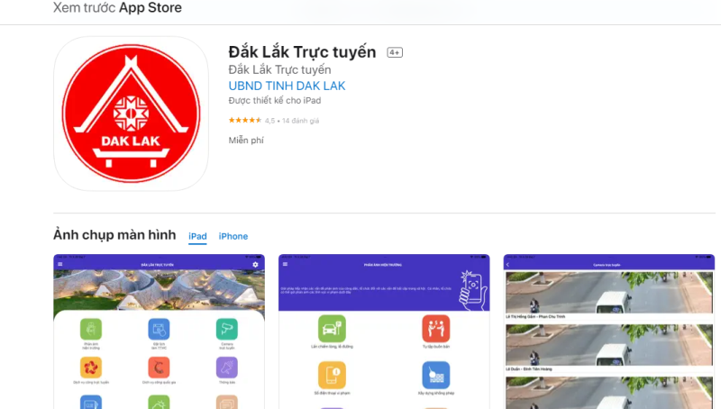 Ứng dụng Đắk Lắk trực tuyến cung cấp camera trực tuyến theo dõi lĩnh vực giao thông