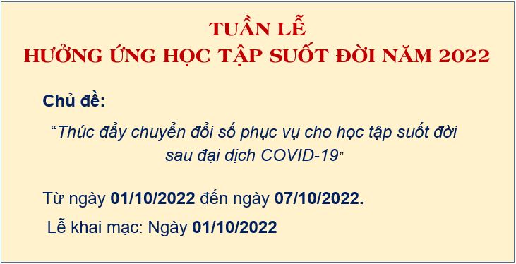 Kế hoạch tổ chức Tuần lễ hưởng ứng học tập suốt đời năm 2022