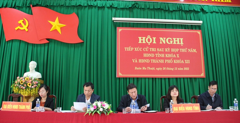 Hội nghị tiếp xúc cử tri sau Kỳ họp thứ Năm, HĐND tỉnh khóa X và HĐND Thành phố khóa XII, nhiệm kỳ 2021-2026