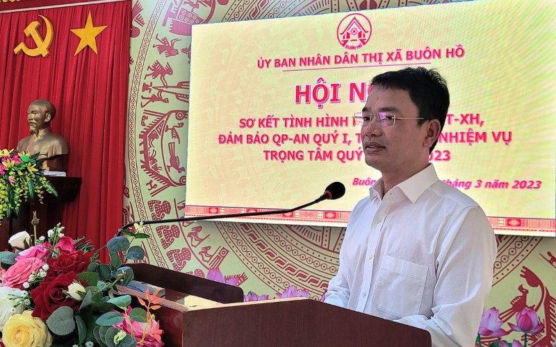 UBND Thị xã Buôn Hồ triển khai nhiệm vụ quý II năm 2023.