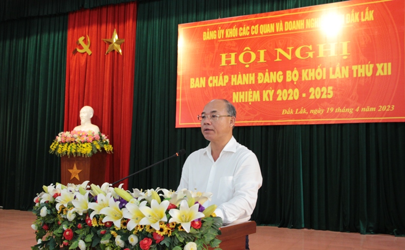 Hội nghị Ban Chấp hành Đảng bộ Khối các cơ quan và doanh nghiệp tỉnh lần thứ XII