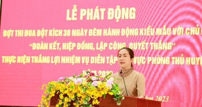 Krong Nang District initiates a surprise attack exercise competition to successfully execute the district's defense training mission in 2023