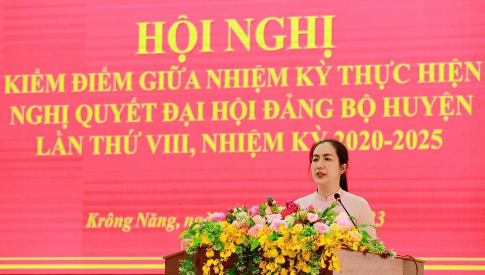 Huyện ủy Krông Năng kiểm điểm giữa nhiệm kỳ thực hiện Nghị quyết Đại hội Đảng bộ huyện lần thứ VIII, nhiệm kỳ 2020 - 2025