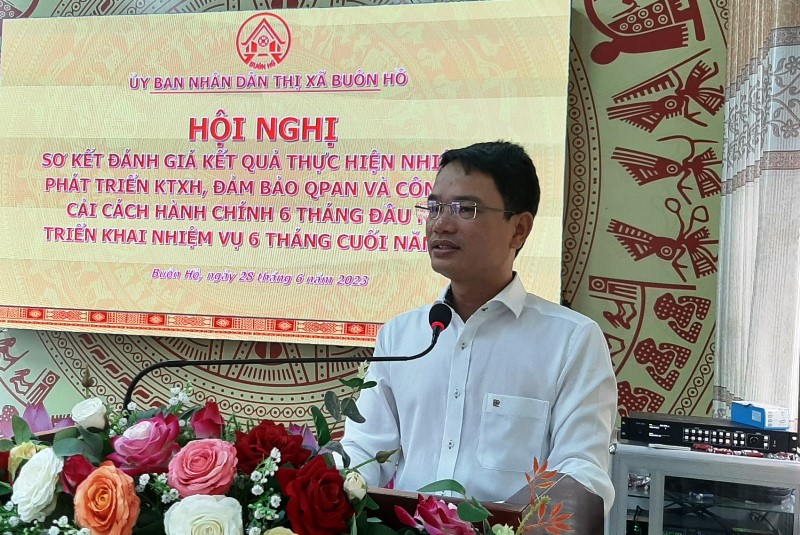 UBND Thị xã Buôn Hồ sơ kết công tác cải cách hành chính 6 tháng đầu năm 2023