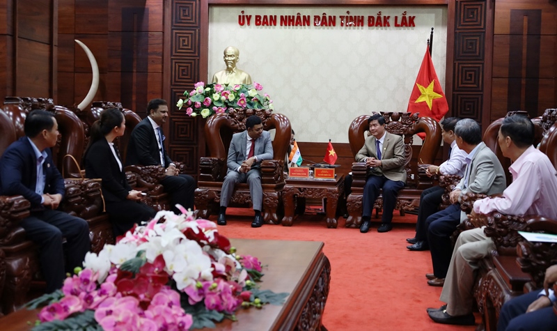 The Provincial People's Committee Welcomes the Delegation from the Consulate General of India in Ho Chi Minh City