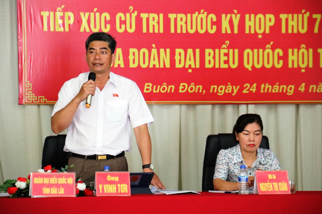 Đoàn Đại biểu Quốc hội tỉnh tiếp xúc cử tri huyện Buôn Đôn