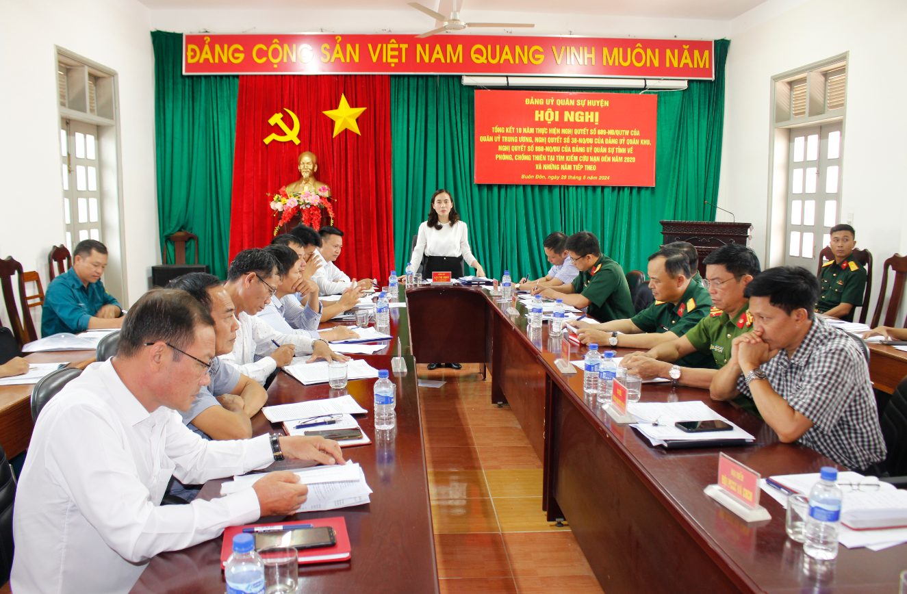 Đảng uỷ Quân sự huyện Buôn Đôn tổng kết 10 năm thực hiện Nghị quyết về phòng chống, khắc phục hậu quả thiên tai