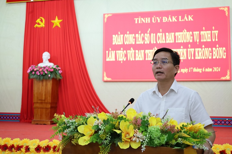 Huyện Krông Bông cần tập trung rà soát chuẩn bị nhân sự Đại hội Đảng bộ các cấp nhiệm kỳ 2025-2030