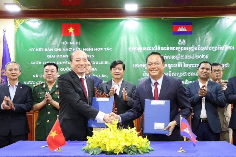 Ký kết Biên bản ghi nhớ về quan hệ hữu nghị hợp tác giữa tỉnh Đắk Lắk – Việt Nam và tỉnh Mondulkiri – Campuchia giai đoạn 2024 – 2025