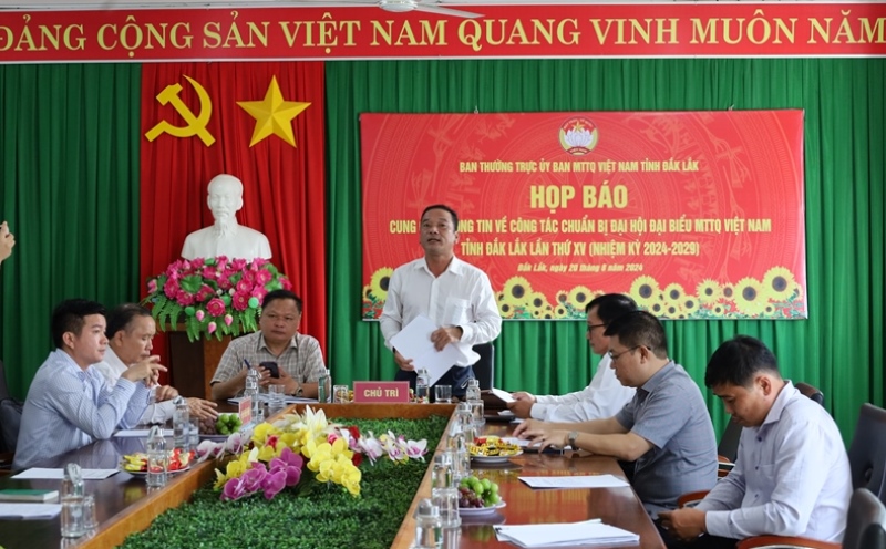 Họp báo tuyên truyền về Đại hội đại biểu Mặt trận Tổ quốc Việt Nam tỉnh Đắk Lắk lần thứ XV nhiệm kỳ 2024-2029