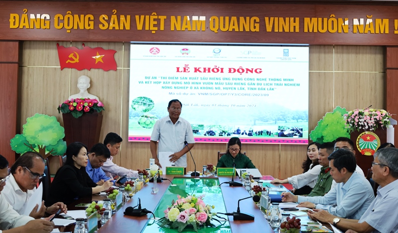 Khởi động dự án sản xuất sầu riêng ứng dụng công nghệ thông minh và du lịch trải nghiệm nông nghiệp