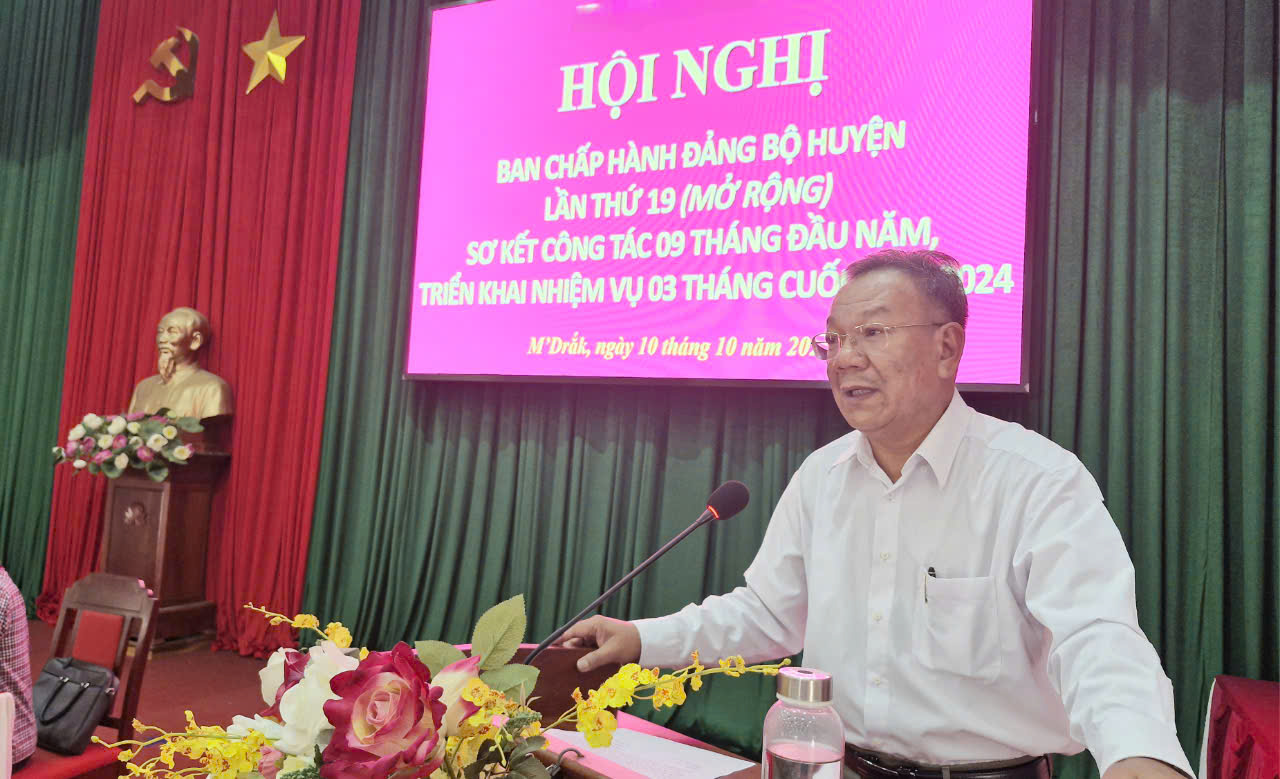 Hội nghị Ban Chấp hành Đảng bộ huyện M’Drắk lần thứ 19 (mở rộng)