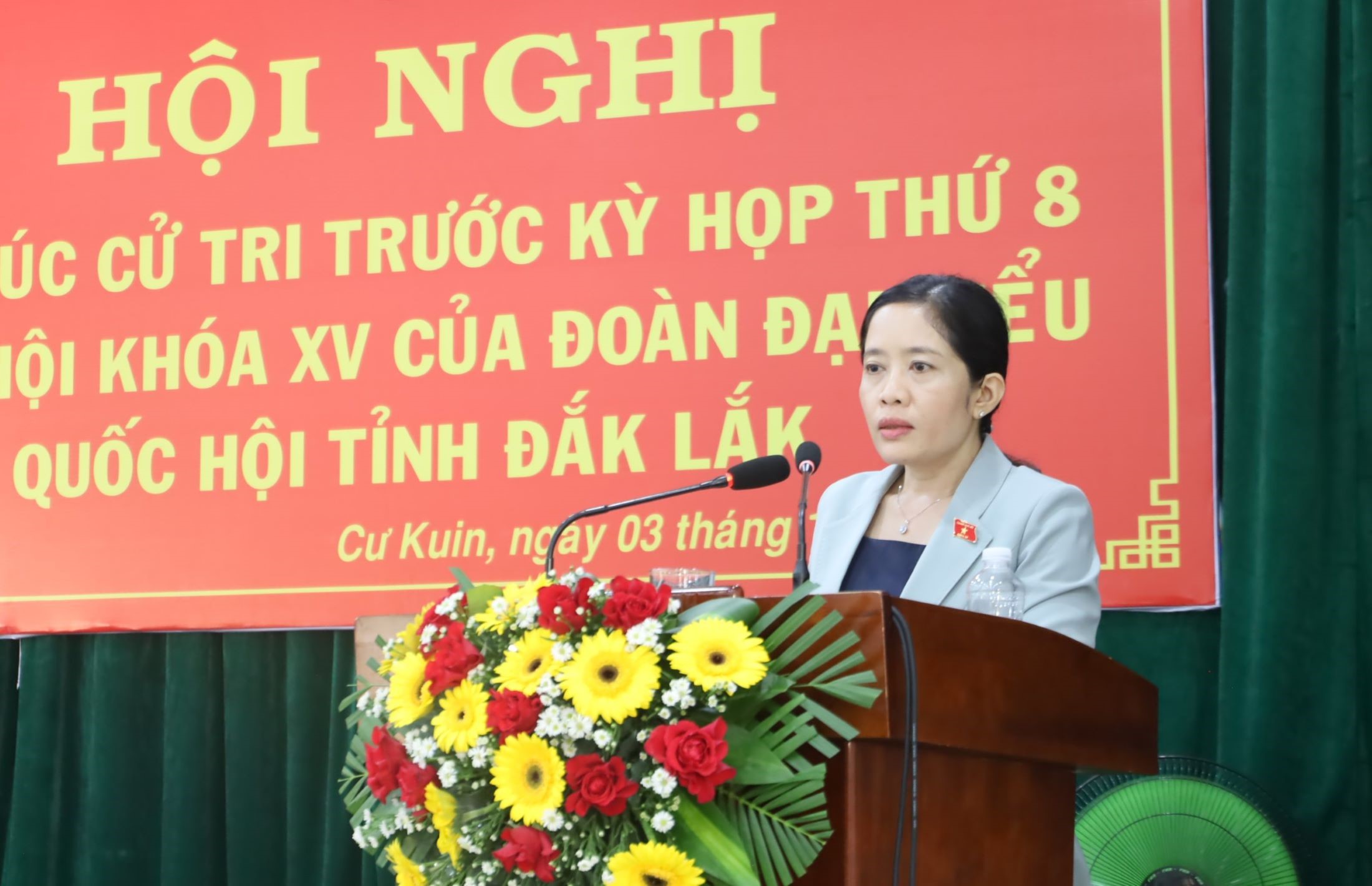 The delegation of the Provincial National Assembly of Dak Lak province met with voters in Cu Kuin district.