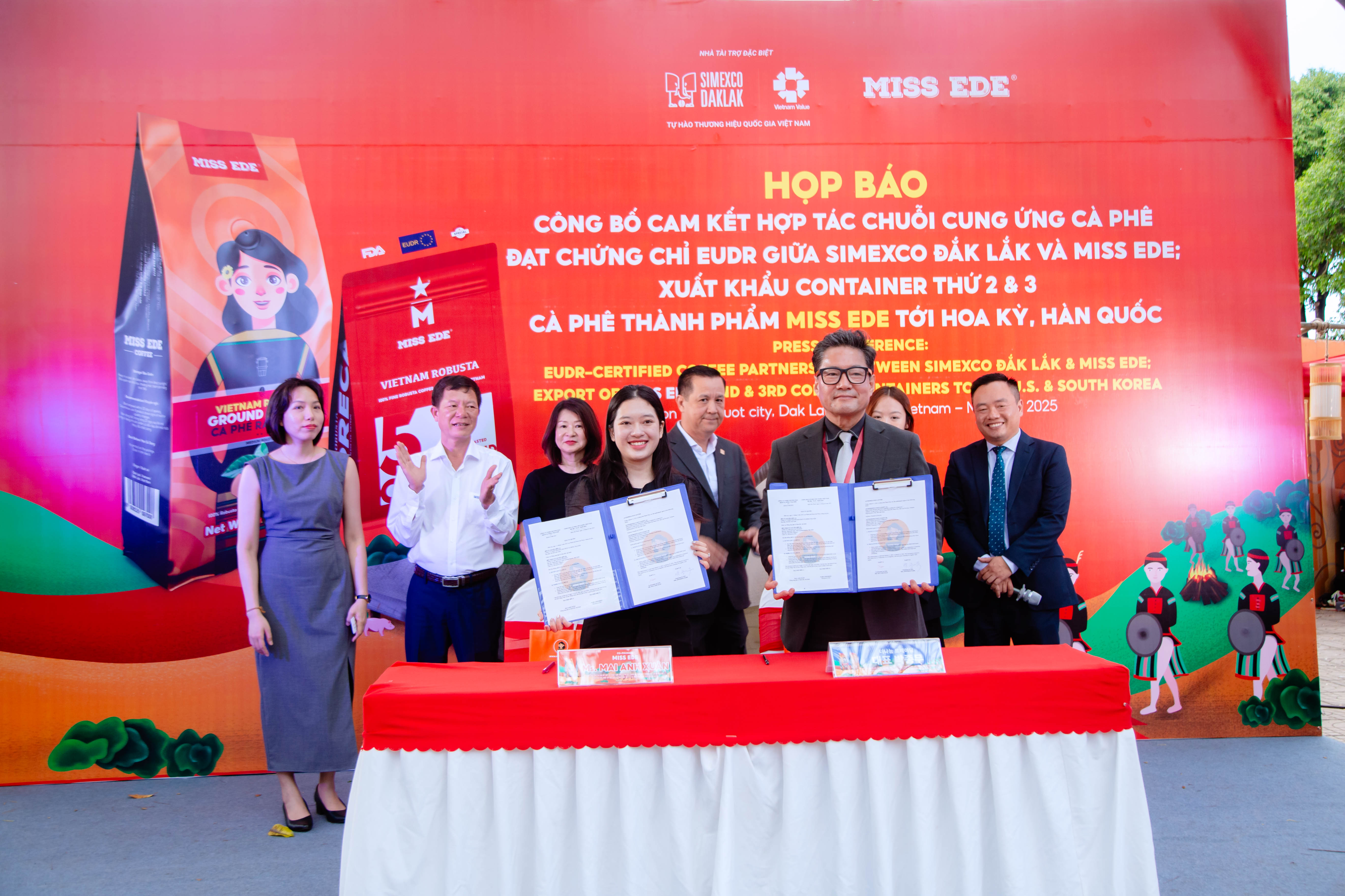 Công bố cam kết hợp tác chuỗi cung ứng cà phê đạt chứng chỉ EUDR giữa Simexco Đắk Lắk và MISS EDE