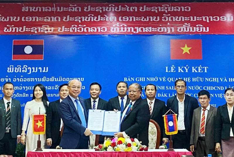 Tỉnh Đắk Lắk ký kết hợp tác với tỉnh Salavan - Nước Cộng hòa dân chủ nhân dân Lào giai đoạn 2025- 2030