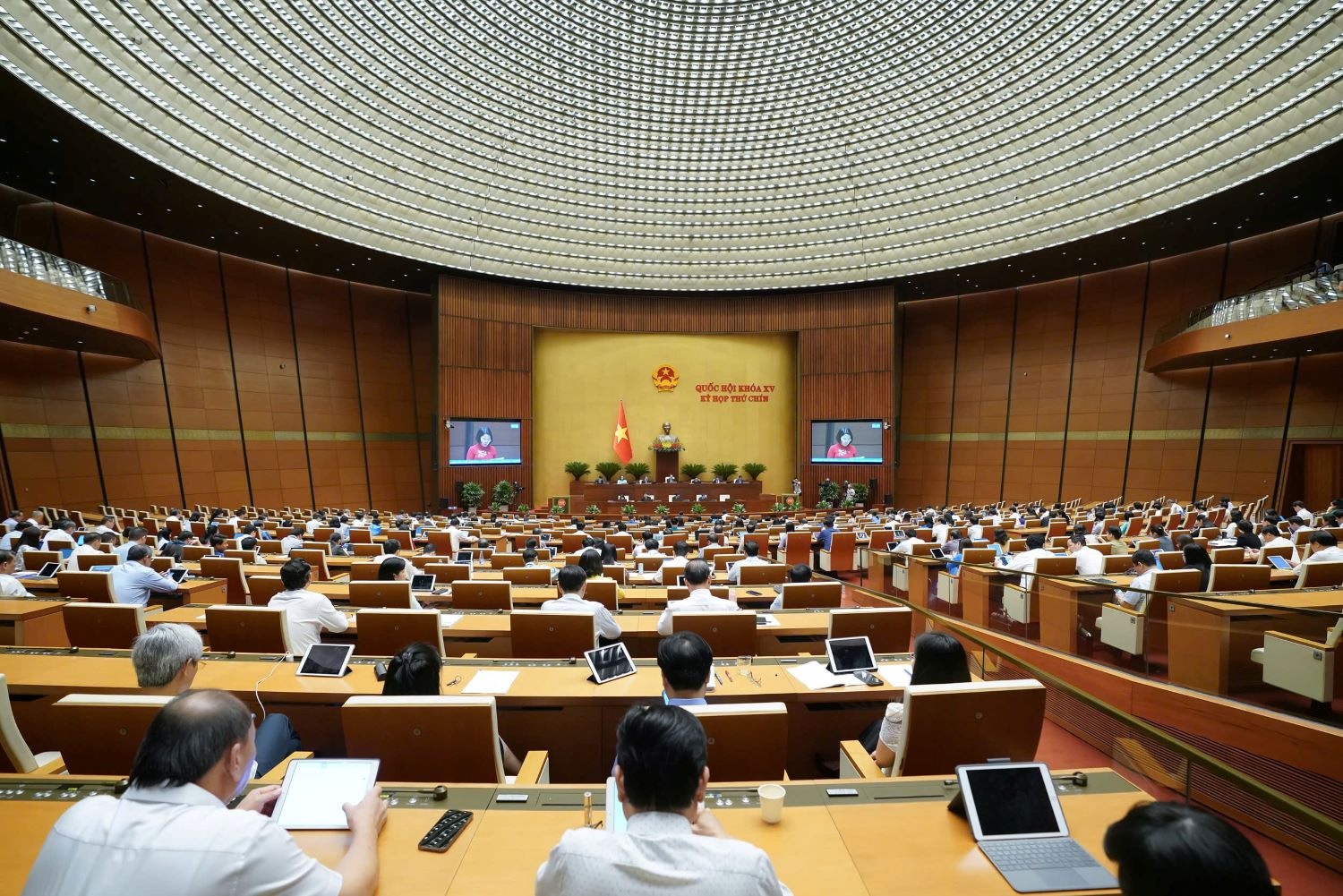 Đoàn đại biểu Quốc hội tỉnh Đắk Lắk thảo luận tại hội trường về hoạt động xuất khẩu nông sản