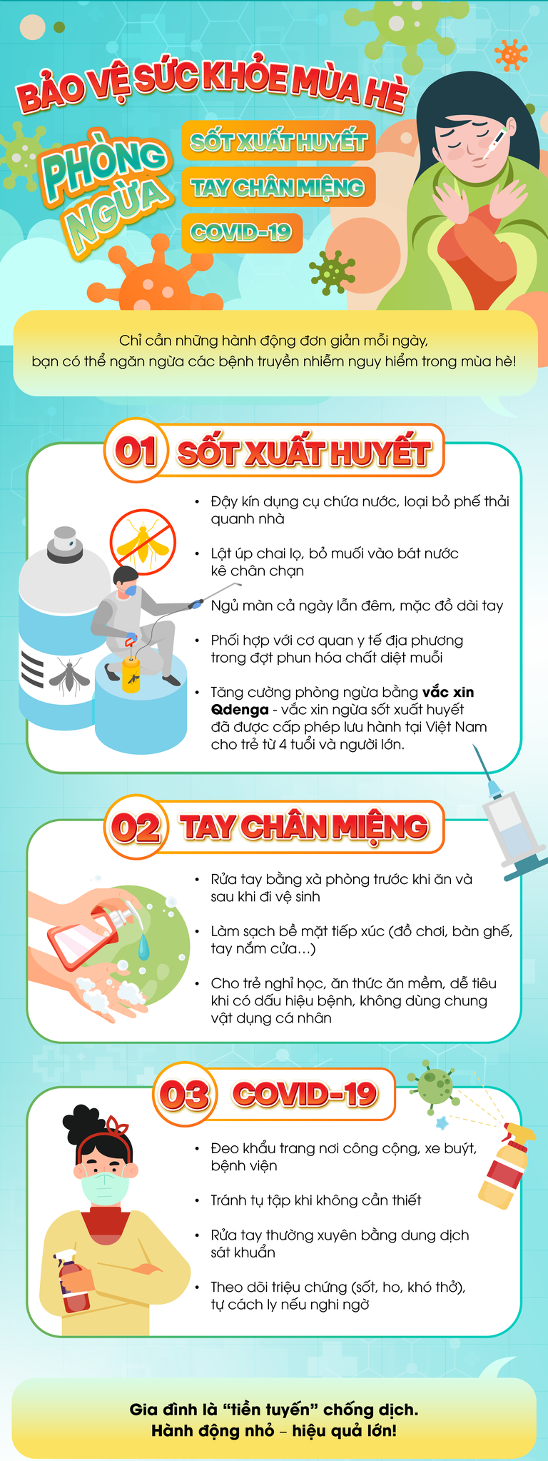 Đắk Lắk triển khai Kế hoạch hành động cao điểm phòng, chống bệnh sốt xuất huyết, tay chân miệng và COVID-19