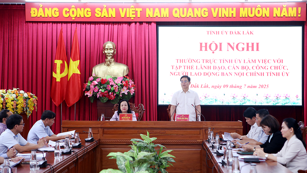 Thường trực Tỉnh ủy Đắk Lắk làm việc với Ban Nội chính Tỉnh ủy
