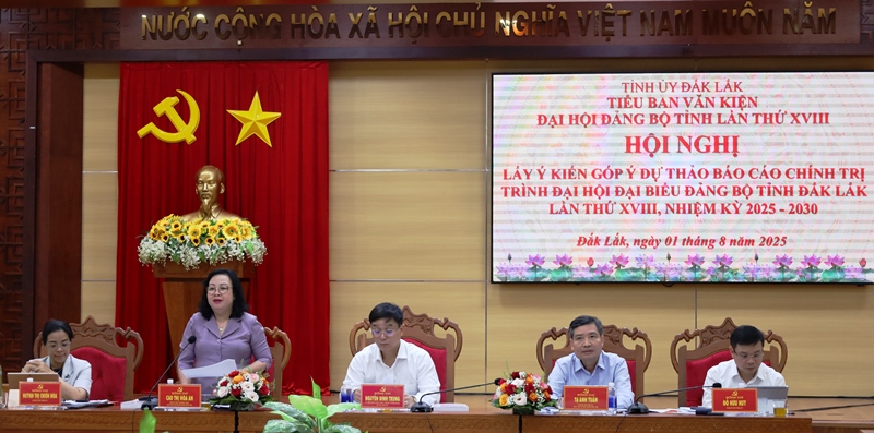 Hội nghị lấy ý kiến góp ý dự thảo Báo cáo chính trị trình Đại hội đại biểu Đảng bộ tỉnh lần thứ XVIII, nhiệm kỳ 2025 – 2030