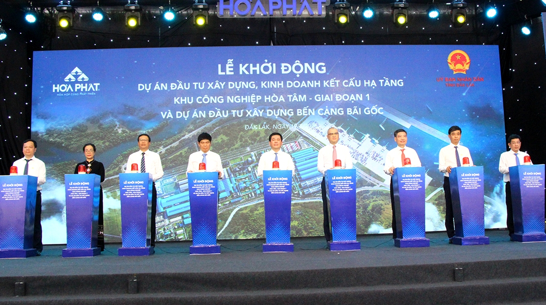 Khởi động dự án đầu tư xây dựng, kinh doanh kết cấu hạ tầng Khu công nghiệp Hòa Tâm - Giai đoạn 1 và bến Cảng Bãi Gốc