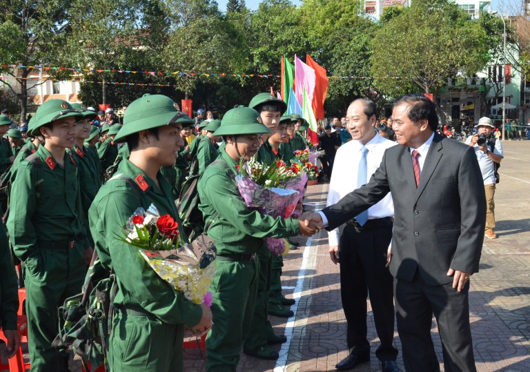 Lễ giao nhận quân năm 2016.