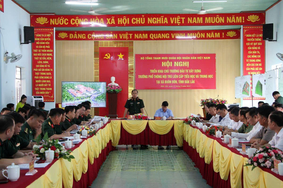Triển khai chủ trương đầu tư Trường Phổ thông nội trú liên cấp tiểu học và trung học tại xã Buôn Đôn, tỉnh Đắk Lắk
