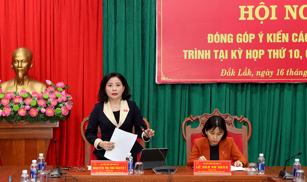 Đoàn Đại biểu Quốc hội tỉnh Đắk Lắk lấy ý kiến góp ý đối với 5 dự án luật thuộc lĩnh vực tài nguyên, môi trường