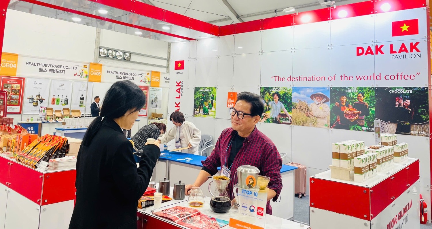 Quảng bá cà phê và sản phẩm OCOP tỉnh Đắk Lắk tại Triển lãm Thực phẩm lên men quốc tế Hàn Quốc năm 2025