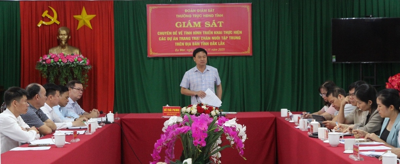 Giám sát tình hình triển khai thực hiện các dự án trang trại chăn nuôi tập trung tại xã Ea Wer