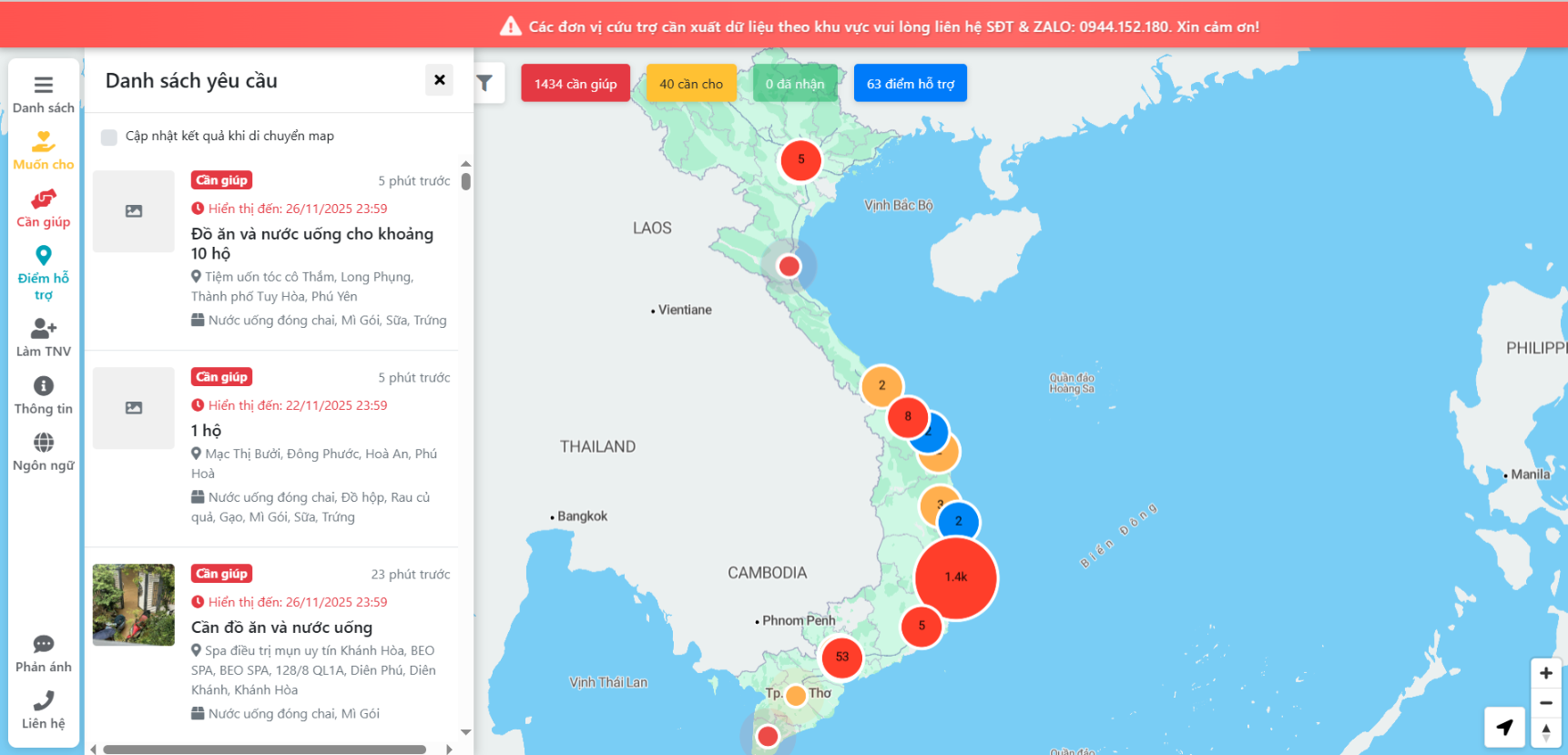 Website cứu trợ khẩn cấp ra mắt, kết nối nhà hảo tâm với người dân vùng lũ