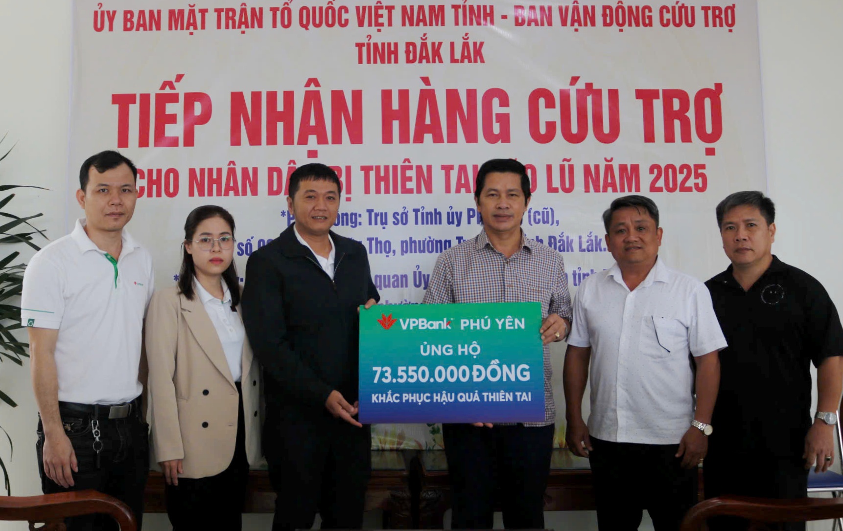 VPBank Phú Yên hỗ trợ hơn 73 triệu đồng giúp Đắk Lắk khắc phục hậu quả thiên tai